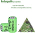 6 Packs 1/3AAA 200mAh 1.2V Ni-MH Rechargeable Battery for Outdoor Solar Garden Art Light