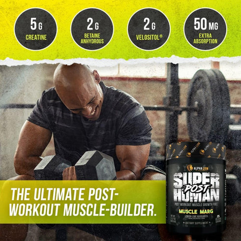 Alpha Lion Superhuman Post Workout Powder, Muscle Builder Drink for Lean Muscle Growth, Strength & Volume, 25 Servings