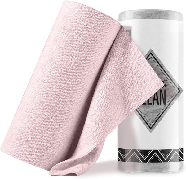 Microfiber Cleaning Cloth Roll - 60 Pack, Tear Away Towels, 12" x 12", Reusable Washable Rags for Car, House