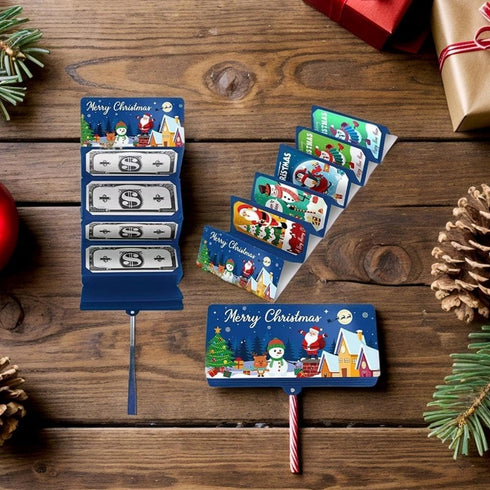 QHUDLV Holder,10 Christmas Surprise Money Holder - Christmas Money or Gift Card Slots Surprise Xmas Gift Card Holde r