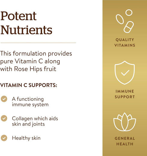 Solgar Vitamin C 1500 mg with Rose Hips, 180 Tablets, Antioxidant & Immune Support