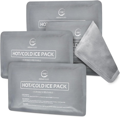 4 Pack Reusable Ice Packs for Injuries, Soft Ice Pack with Velvet Fabric, Flexible Hot and Cold Gel Ice Pack Set