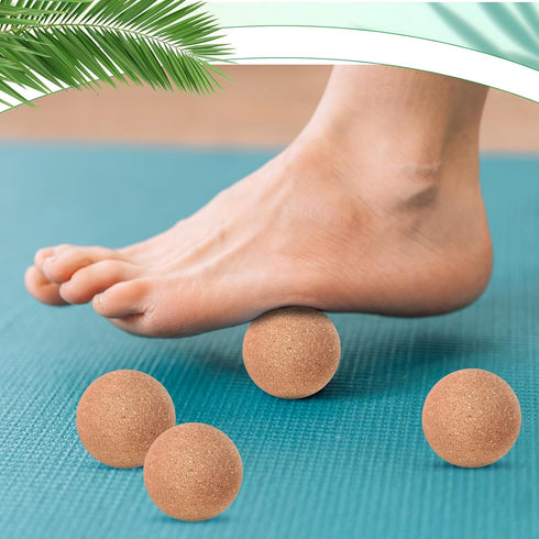 Seenelling 50 1.5 Inch Pcs Cork Massage Ball Solid Hard Myofascial Release Yoga Ball for Back Foot Neck Pain Therapy