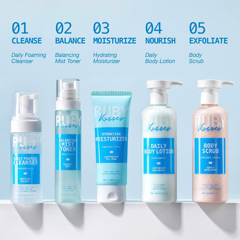 Ruby Kisses Daily Foaming Face Cleanser, Moisture & Balance, Suitable for Sensitive Skin, Vegan & Cruelty Free