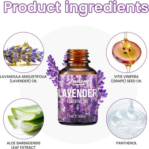 YILEST 1.01 Oz Lavender Essential Oil with Glass Dropper, Natural Lavendar Oil for Aromatherapy, Diffuser, Skin & Hair