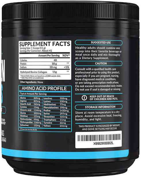 Multi Collagen Peptides Powder - Hydrolyzed Collagen Supplements for Hair, Skin, Nails & Joint - 41 Servings