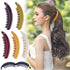 RC ROCHE ORNAMENT 6 Pcs Women's Premium Hair Plastic Banana Classic Clincher Strong Hold Ponytail Maker, Large Classic