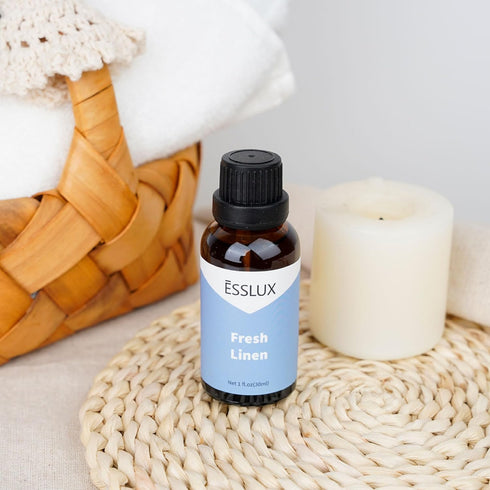 Fresh Linen Fragrance Oil 30 ml - ESSLUX Aromatherapy Essential Clean Scented Oils for Diffuser & Candle Making