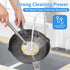 TOFAIRONM Kitchen Scrub Brush with Handle, Non-Scratch Extra Strong Cleaning Brush for Wok, Cast Iron, Pans, Oven