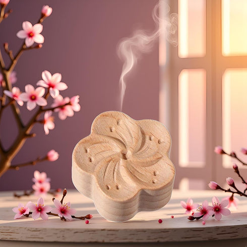 JJLFresheners Brown Walnut Essential Oil Diffuser Fragrance Diffused Sleep Aid Aromatherapy, Flower Shaped Essential