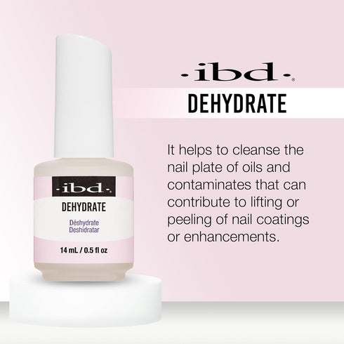 ibd Dehydrate Nail Dehydrator for Gel & Acrylic Nails, Quick-Drying Formula, 0.5 fl oz, Long-Lasting Adhesion