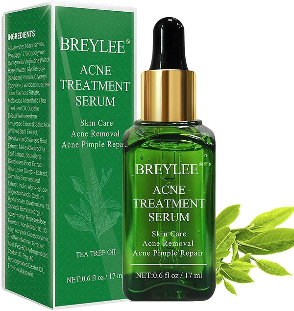 Tea Tree Acne Treatment Serum, 17ml Clear Skin Serum for Severe Acne, Pimple Remover and Skin Repair (0.6oz)
