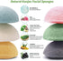 Konjac Face Sponges for Cleansing and Exfoliating, Konjac Facial Sponges for Washing Cleaning Face Body with Activated Charcoal, Natural Konjac Sponge Set for Oily Dry Sensitive Skin Skincare Tool