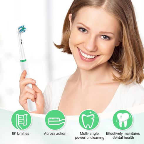 Toothbrush Braun Oral B Replacement Heads - Floss Cross Action - Compatible with Oral B Pro 1000/2000/3000/5000/6000