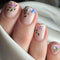 Press on Nails Short Square, 24Pcs Fake Nails with Designs, Glossy Glue on Acrylic Artificial Nails for Women