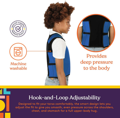 Small Blue Sensory Compression Vest for Deep Pressure