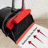 Broom and Dustpan Combo Set, 54" Long Handle Adjustable Stainless Steel Broomstick for Office Home Kitchen Cleaning