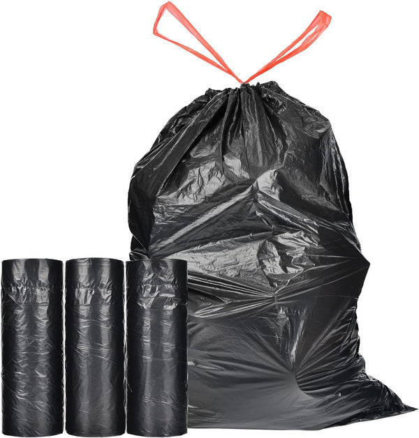 Ultra Strong 15 Gallon Drawstring Trash Bags, 102 Count Large Heavy Duty Thicken Plastic Tall Kitchen Garbage Bags
