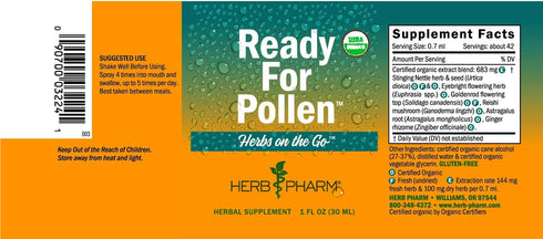 Herb Pharm Portable Spray: Certified Organic Herbs on The Go for Pollen, 1 Ounce