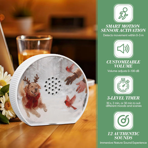 Hollowfly 12 Singing Bird Box White Noise Sound Machine LED Light Radar Sensor Relaxation Device with Natural Sounds