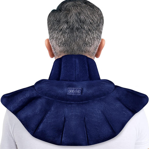 REVIX Microwavable Neck Warmer Heating Pad with Moist Heat for Neck, Shoulders, and Back Pain Relief