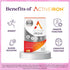 Active Iron Supplement, 25mg (60 Capsules) Non-Constipating, Gentle for Women & Men, Clinically Proven