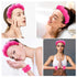 Spa Headband & Wristband Set for Washing Face - Soft Terry Cloth Bubble Hairband for Women, Hot Pink