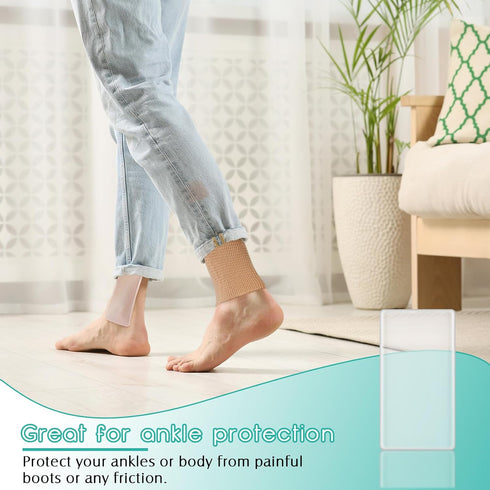 Sratte 4 Pcs Ankle Gel Sleeve, Padded Socks Ankle Protector Gel Sleeve for Skating Riding Foot Support