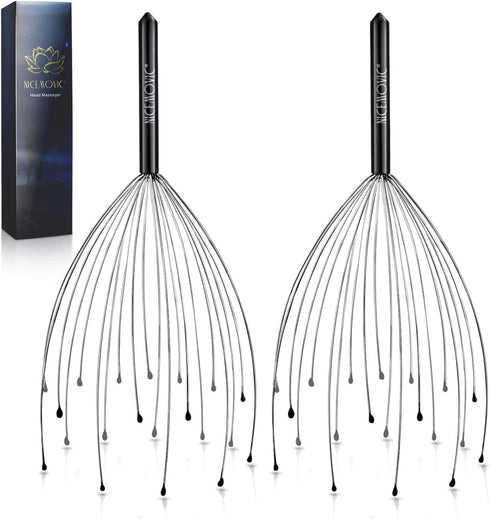 NICEMOVIC White Elephant Gifts for Adults - 2 Pack Head Massager Scalp Stocking Stuffers for Men Women, Hair Growth,