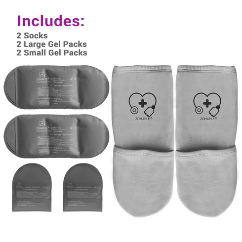 Cold Therapy Socks for Women and Men - Ice Pack Cooling Socks for Plantar Fasciitis, Neuropathy, Arthritis (Grey)