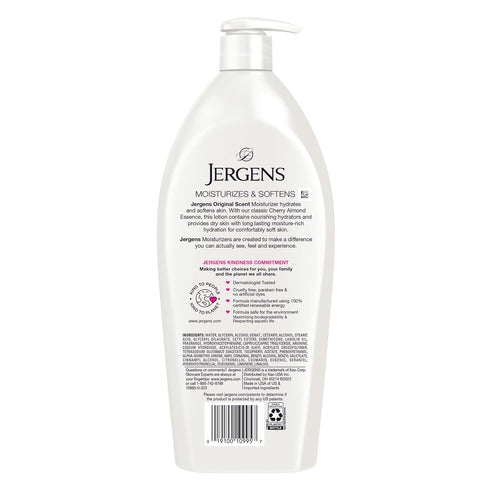 Jergens Original Scent Dry Skin Lotion, 32 Ounce, Cherry Almond Essence