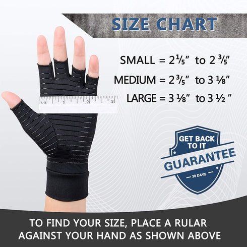 Copper Arthritis Compression Gloves for Women Men, Breathable Fingerless for Relieving Joint Swell