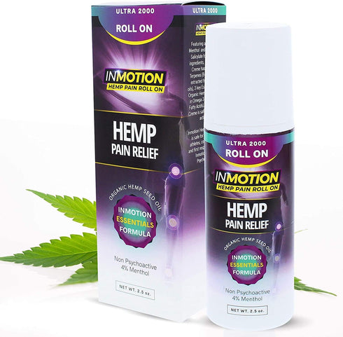 Roll On for Pain Relief - Premium Ultra Strength Hemp Oil Roll On, Fast Acting, Odorless for Joint, Muscle, & Back