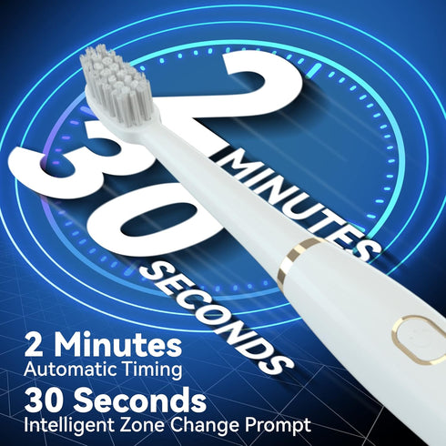 7AM2M Sonic Electric Toothbrush for Adults and Kids, High Power Rechargeable with 8 Brush Heads, 5 Modes, 2-Minute