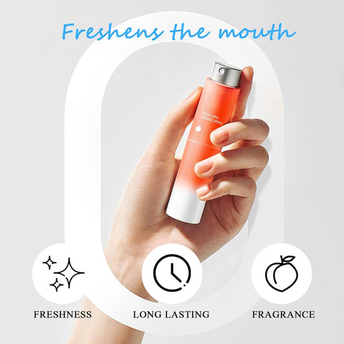 QSLYUYUAN 3PCS Breath Fresheners,Peach,Grape,Mint Flavors Fresh Breath Spray for Oral Care,Travel Size Mouth Rinse