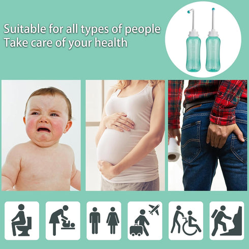LIVE4COOL 16.9oz/500ml 2 Peri Bottle for Postpartum Travel Bidet Perineal Care for Mom and Baby Clean,Portable Squeeze
