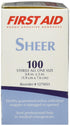 Adhesive Bandages, Sheer Strips, 3/4" x 3", Box of 100