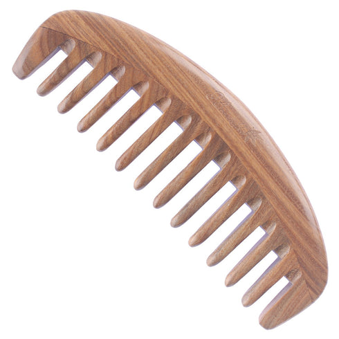 Wide Tooth Hair Comb - Natural Detangling Wooden Comb for Curly Hair - Sandalwood Comb