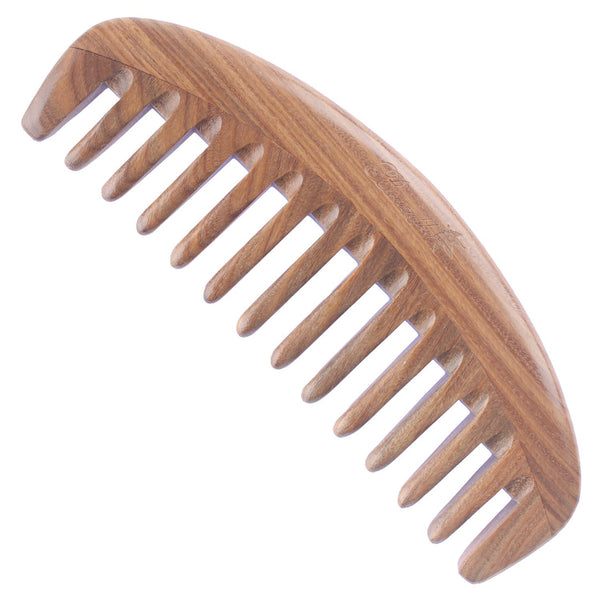 Wide Tooth Hair Comb - Natural Detangling Wooden Comb for Curly Hair - Sandalwood Comb