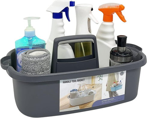 Multi-Purpose Plastic Cleaning Caddy with Handle - Shower Caddy Organizer/Storage Basket for Bathroom Supplies and