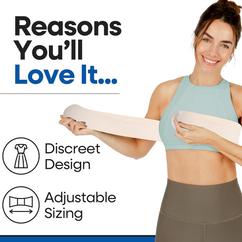 Post Op Breast Augmentation Band | Compression Wrap Chest Brace for Women | No Bounce Stabilizer Strap for Running