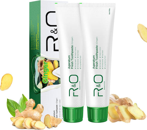 Le Vital R&O Long-Lasting Fresh Ginger Mint Toothpaste, 3.53 oz - Removes Dental Plaque,