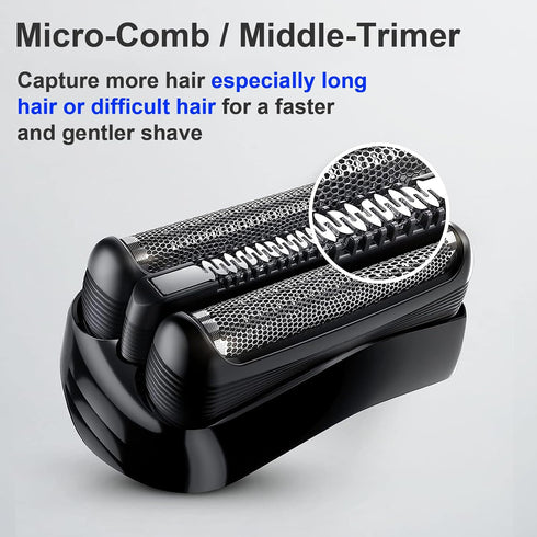 Series 3 Replacement Head for Braun Electric Shaver -21B-, Compatible with Braun Razors 300s, 310s, 3010BT