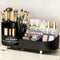 Large Spinning Makeup Organizer for Vanity, Rotating Cosmetic Storage with Brush Holder, Countertop Makeup Display
