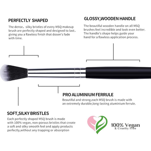 MSQ Eye Makeup Brushes 12pcs, Eyeshadow Makeup Brushes Set with Soft Synthetic Hairs & Real Longer Wood Handle for