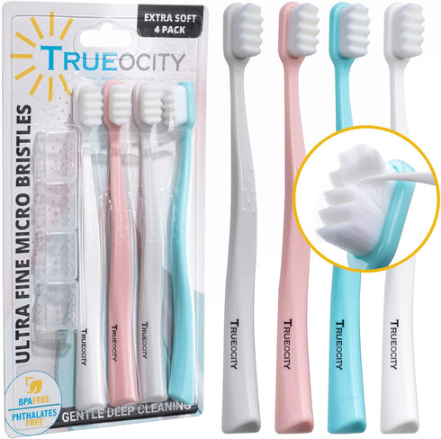 Extra Soft Toothbrushes for Adults, Nano Toothbrush with 20,000 Ultra Fine Bristles, Pack of 3