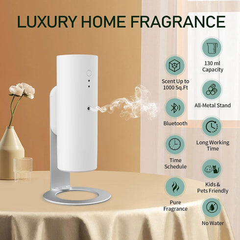 Oscentpro 130ml/1000 Waterless Diffuser for Essential Oils, Smart Aroma Diffuser for Home, Sq. Ft Scent Air Machine