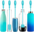12.5” Silicone Bottle Brush & Straw Cleaner Brush Set for Hydro Flasks, Tumblers, Glassware, Vases