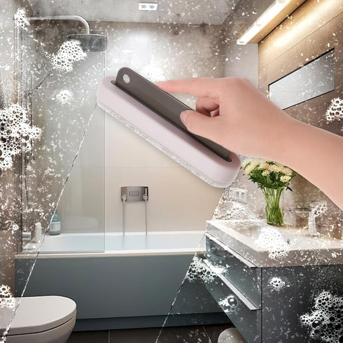 Small Squeegee, Mini Soft Window Squeegee 2 in 1Window Scrubber Scraper Glass Cleaning Squeegee Mini Plastic Squeegee for Glass Door Mirror Glass Tile Car Windshield Kitchen Countertops Sink by Andibro