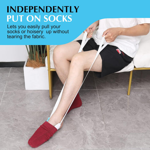 Sock Aid Device for Seniors, Disabled, Pregnant - Sock Helper Aide Tool for Easy Sock Application Without Bending